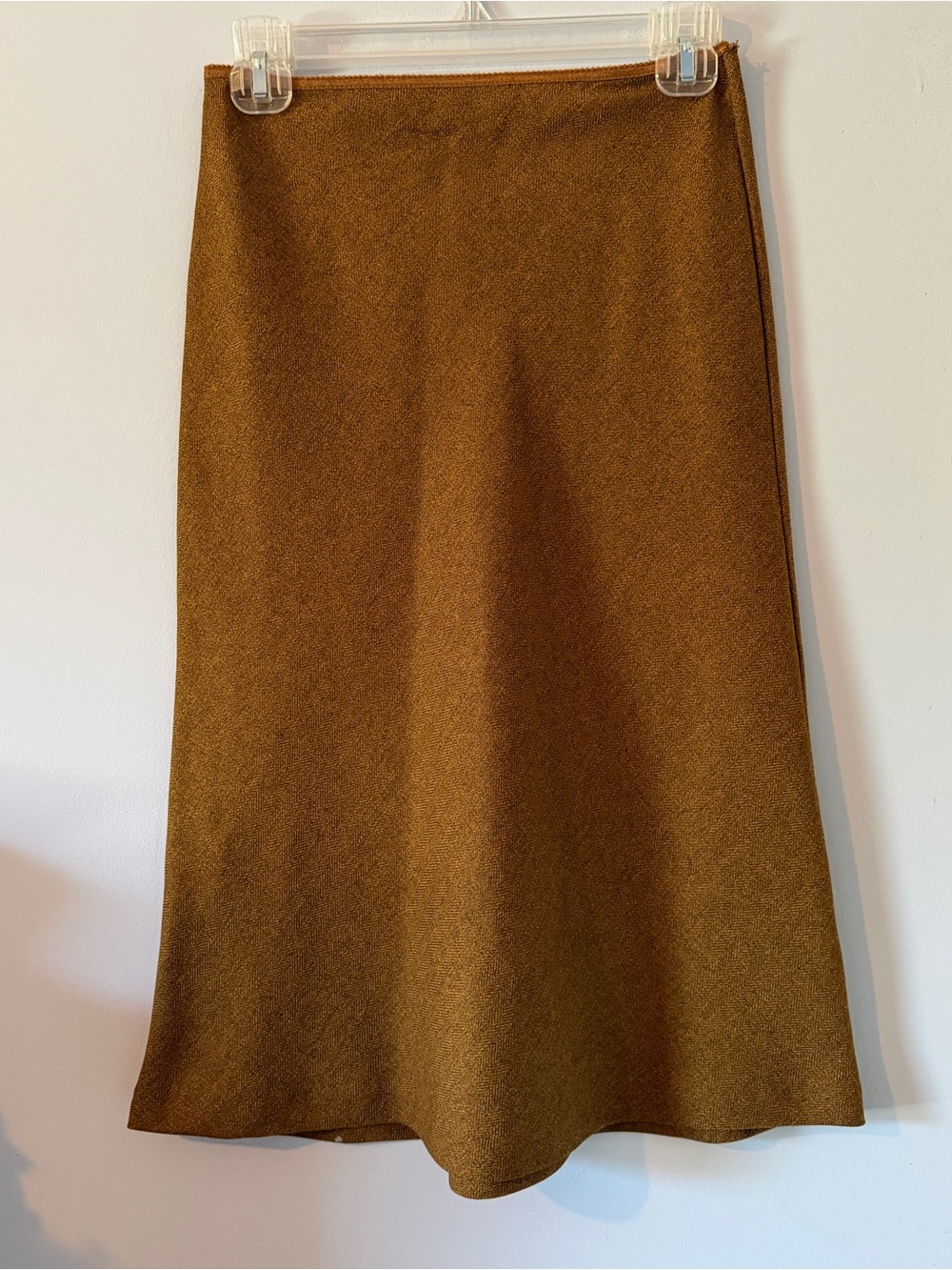 Forever 21 A-Line Herringbone Skirt in Rich Rusty Brown
